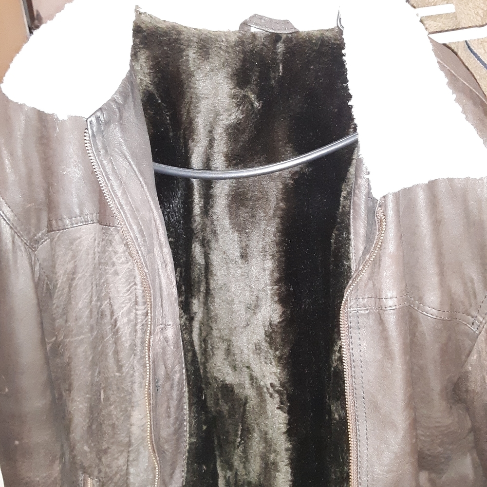 Black leather coat